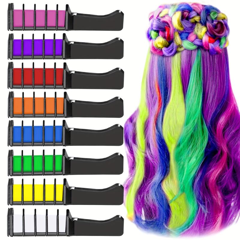 8pcs Hair Chalk Comb for Girls Ages 4-10 Birthday Halloween Christmas