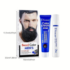60ml 2pcs Men's Natural Beard Dye Cream Fast Dyeing Paste
