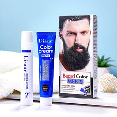 60ml 2pcs Men's Natural Beard Dye Cream Fast Dyeing Paste