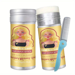Strong Hold Styling Wax & Comb Set for Frizz Hair