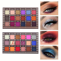 18 Colors Eyeshadow Palette Pearly Matte Shimmer Glitter Finish