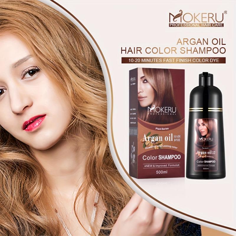 Argan Hair Dye Shampoo Long Lasting 3 In 1 Hair Dye Shampoo