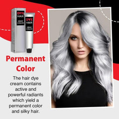 Silvery Gray Hair Dye Cream for All Hair Types