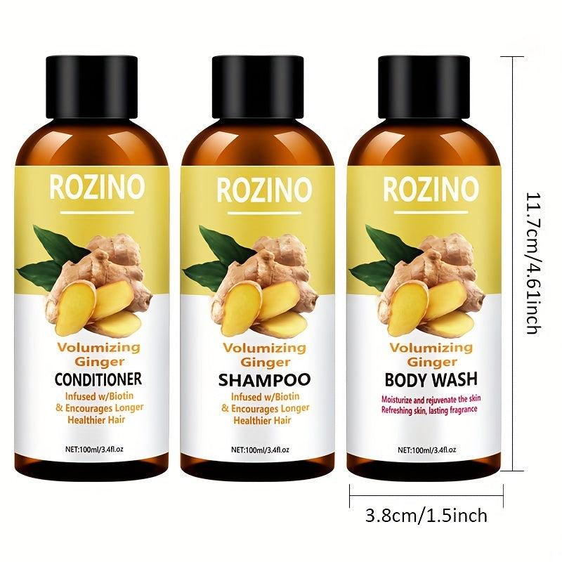 Ginger Wash & Protect Set: Cleansing Hair & Scalp, Deeply Moisturizes Skin