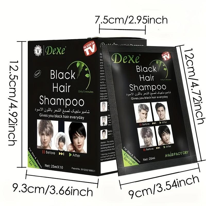 10Pcs Instant Natural Plant Hair Dye Shampoo for Men Women