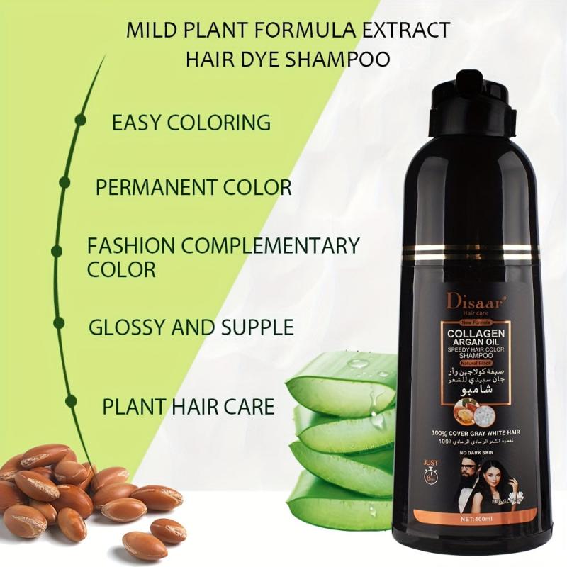 400ml Collagen Argan Hair Shampoo - Botanical Hair Dye Shampoo