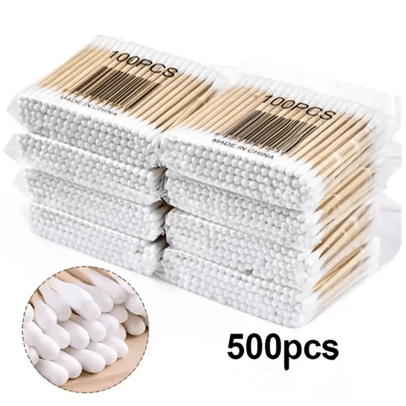 500pcs Disposable Cotton Swabs Double Tip For Ear Nose Clean