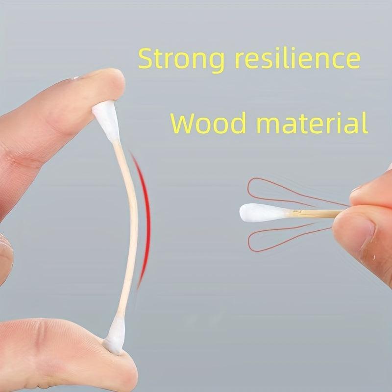 500pcs Disposable Cleaning Swabs for Ears with Storage Case