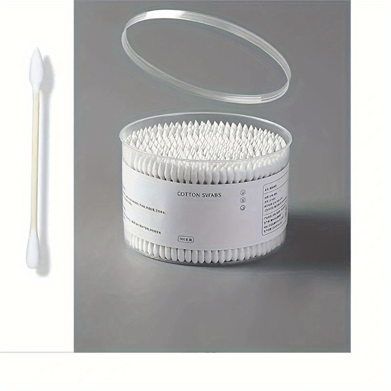 500pcs Disposable Cleaning Swabs for Ears with Storage Case
