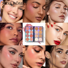 16 Colors Matte Eyeshadow Palette Blush Contouring Face Brightening