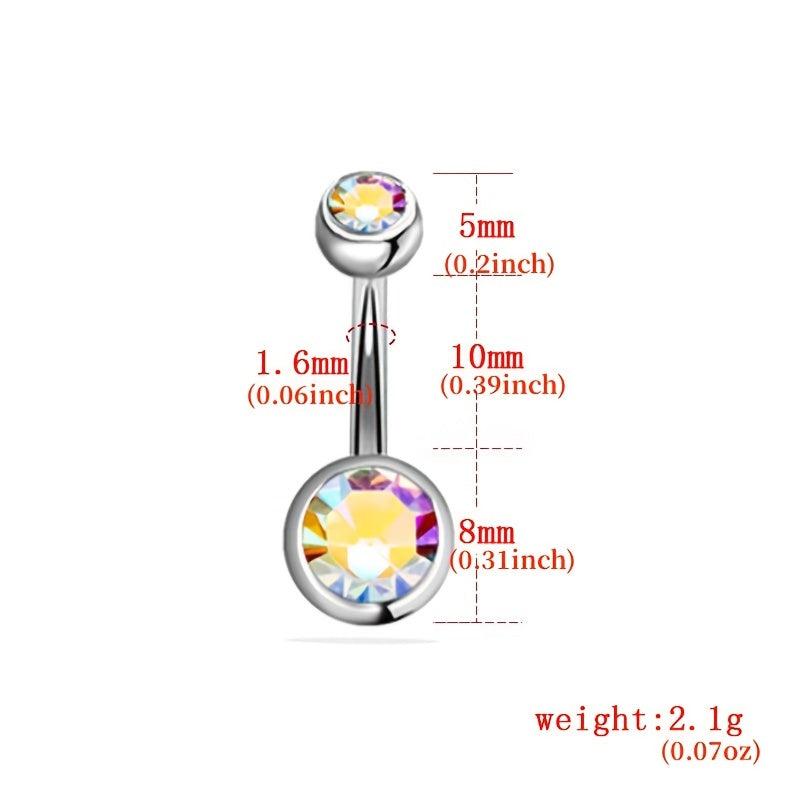 12pcs Colorful Stainless Steel Double Drill Navel Nail Set