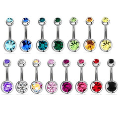 12pcs Colorful Stainless Steel Double Drill Navel Nail Set