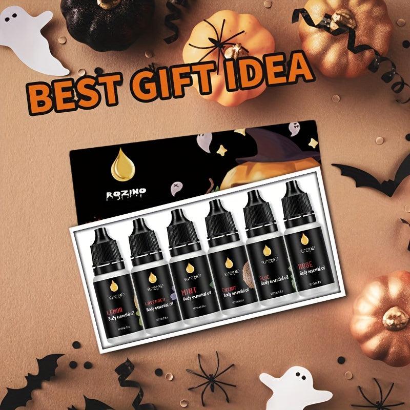 6pcs Halloween Hair Essential Set Lemon Lavender Mint Coconut Aloe Vera Rose