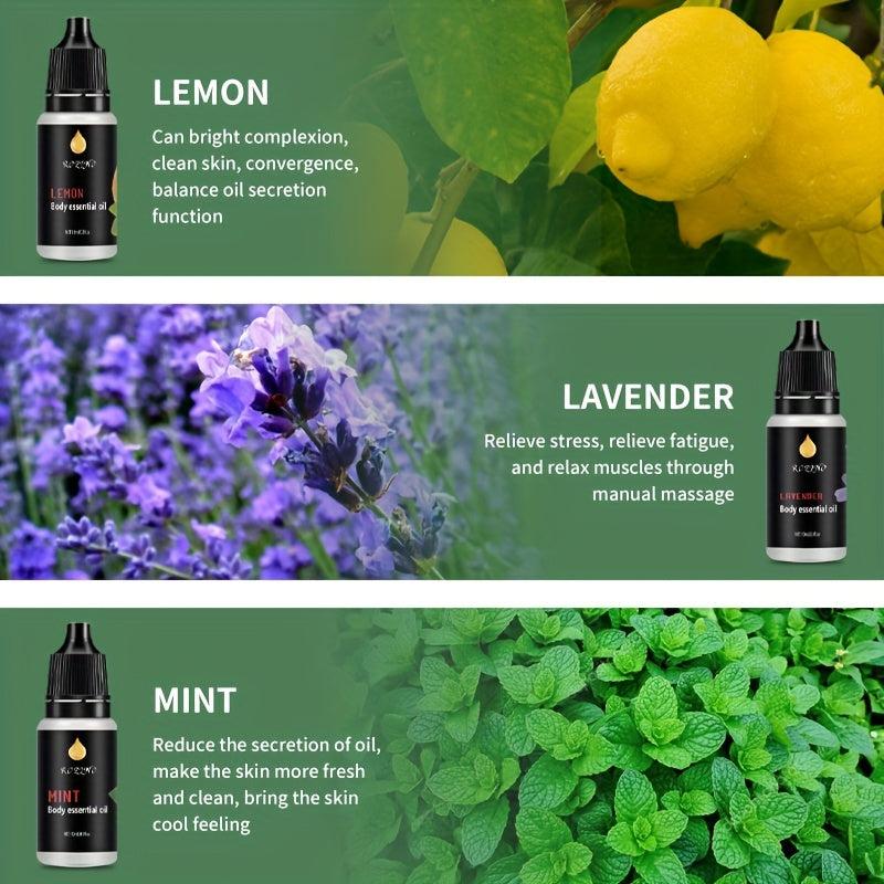 6pcs Halloween Hair Essential Set Lemon Lavender Mint Coconut Aloe Vera Rose