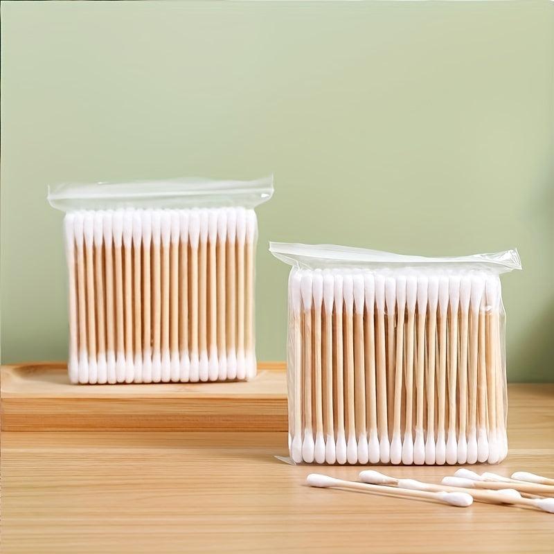 100 Disposable Double Round Tip Cotton Swabs for Ear Nose Clean