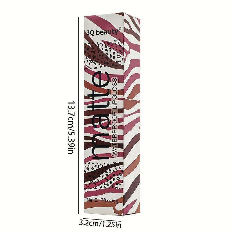 Leopard Lip Gloss Matte Non-stick Lip Glaze Makeup 12 Colors