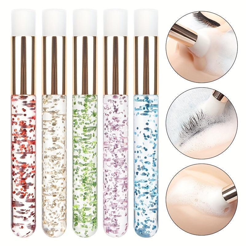5pcs Glitter Lash Brushes for Extensions & Pore Cleansing