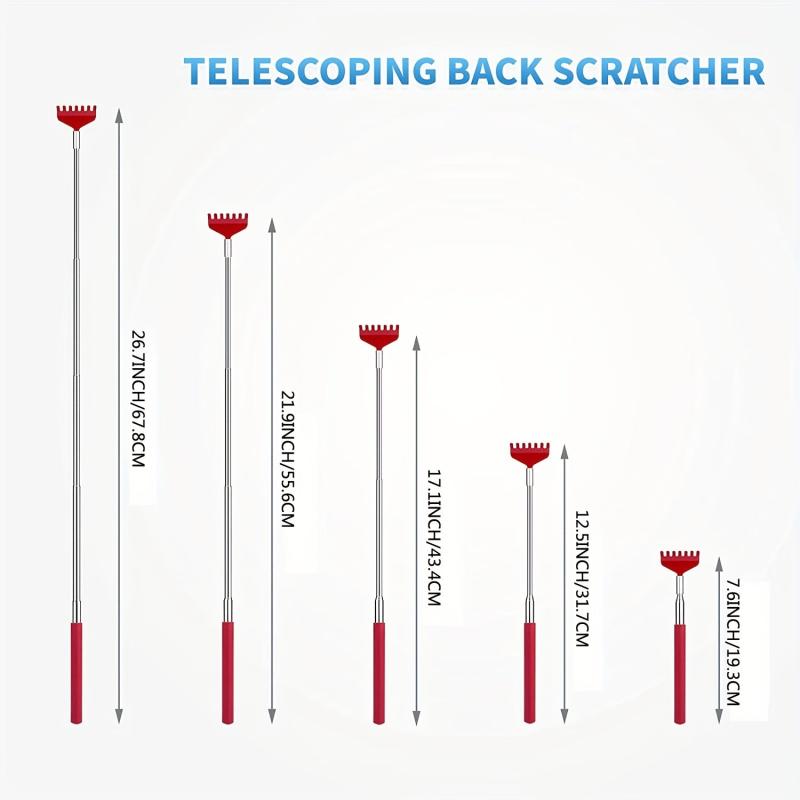 Telescoping Back Scratcher with Soft Rubber Handles - Portable Massager