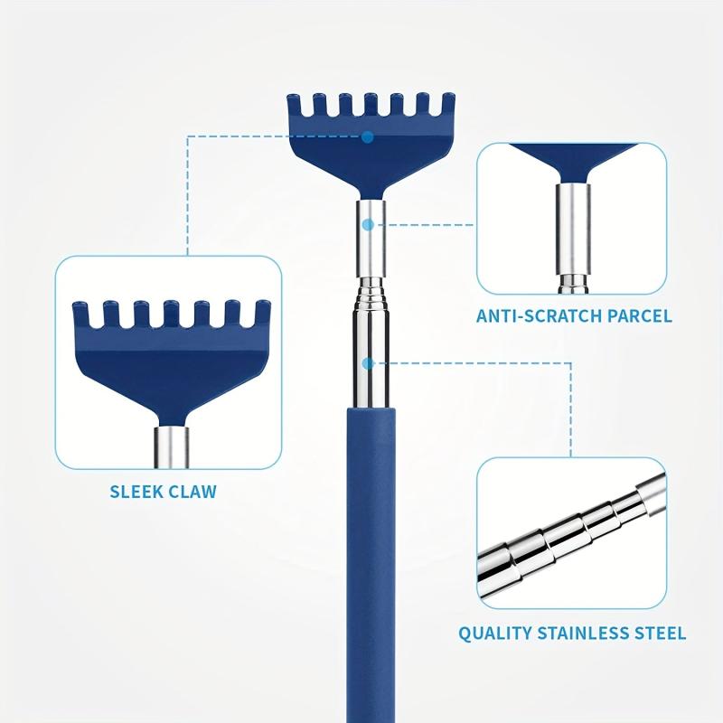 Telescoping Back Scratcher with Soft Rubber Handles - Portable Massager