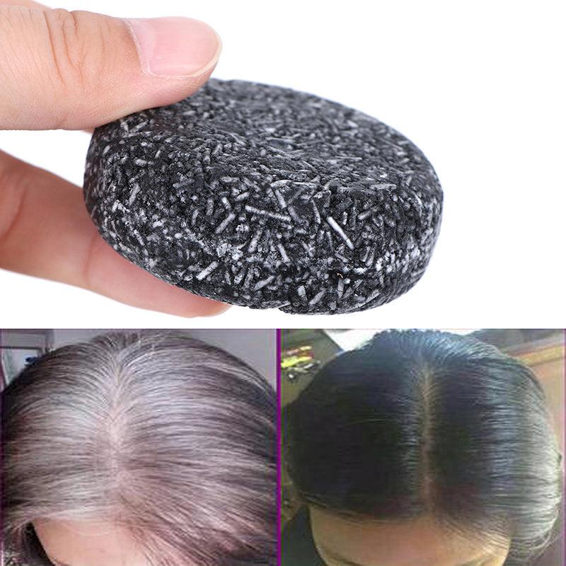 2pcs 60g Bamboo Charcoal Hair Dye Soap Bar Nourishing Repairing Hair
