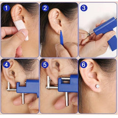 Ear Piercing Gun Tool Set 98pcs Ear Studs Steel Safety Pierce Tool