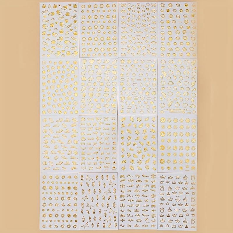 16 Sunflower Nail Art Stickers Self Adhesive DIY Nail Decals Water Resistant