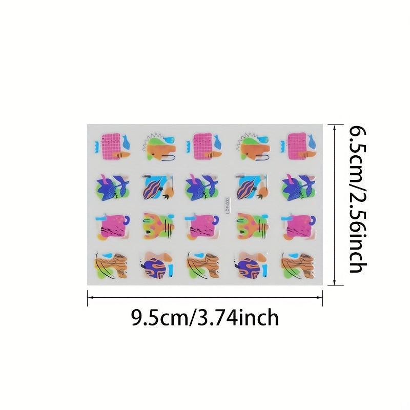 16 Sunflower Nail Art Stickers Self Adhesive DIY Nail Decals Water Resistant