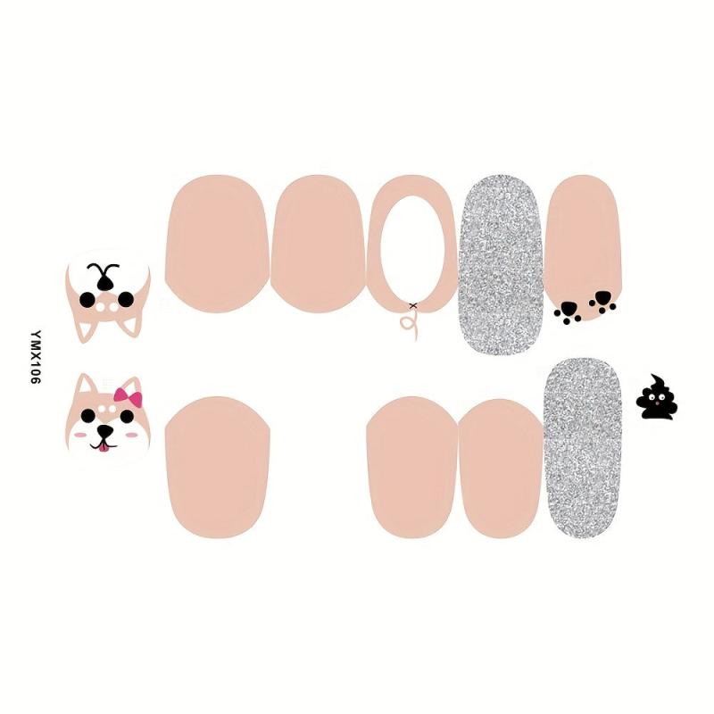 Colorful Nail Polish Stickers 8 Sheets Pack