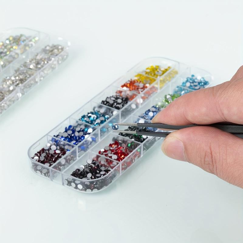 5280 Pcs Nail Art Rhinestones with Tweezers and Drill Pen Clear Colorful