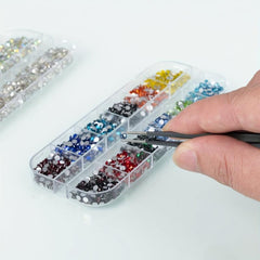5280 Pcs Nail Art Rhinestones with Tweezers and Drill Pen Clear Colorful