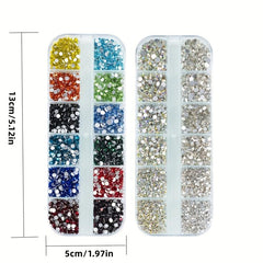 5280 Pcs Nail Art Rhinestones with Tweezers and Drill Pen Clear Colorful