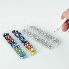 5280 Pcs Nail Art Rhinestones with Tweezers and Drill Pen Clear Colorful