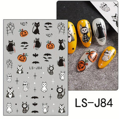 Halloween Nail Art Stickers Jack On Lantern Ghost Spider Nail Art Decals