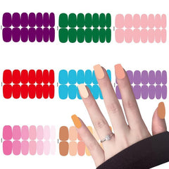 8 Sheets Nail Polish Sticker Self Adhesive Gel Nail For DIY Solid