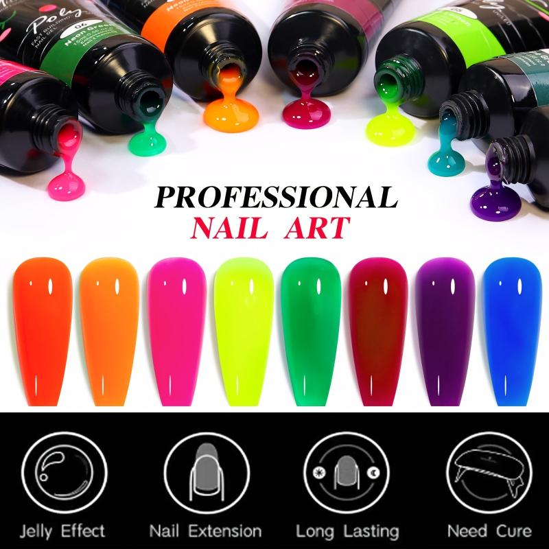 Punk Gothic Nail Gel Extension - Jelly Fluorescent Colors Builder Gel