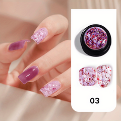Flower Nail Glue with Chunky Sequins Glitter 3D Holographic Decoration