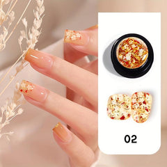 Flower Nail Glue with Chunky Sequins Glitter 3D Holographic Decoration