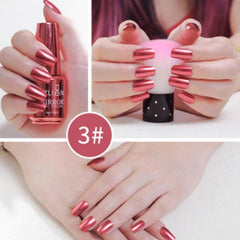 Mirror Effect Nail Polish - No Baking - Quick Dry - Tearable - 12 Colors