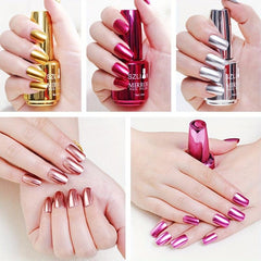 Mirror Effect Nail Polish - No Baking - Quick Dry - Tearable - 12 Colors