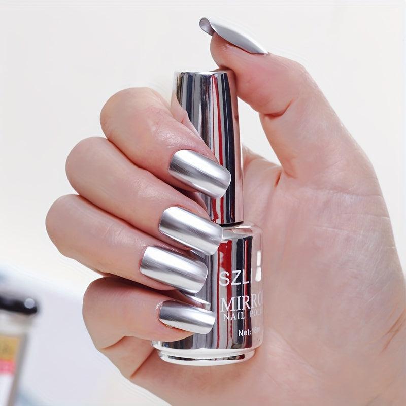 Mirror Effect Nail Polish - No Baking - Quick Dry - Tearable - 12 Colors