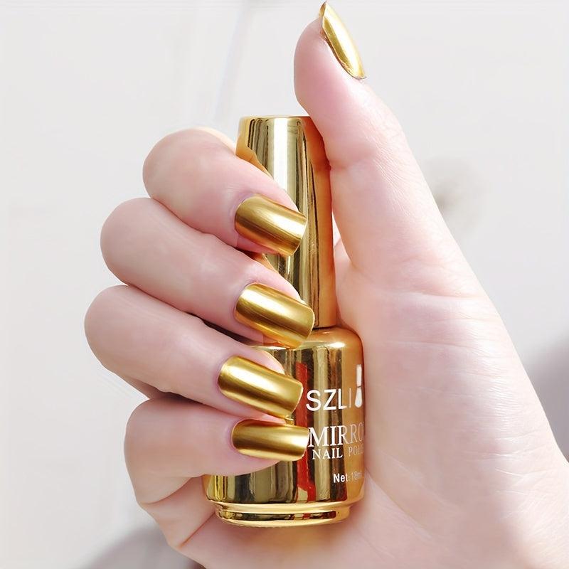 Mirror Effect Nail Polish - No Baking - Quick Dry - Tearable - 12 Colors