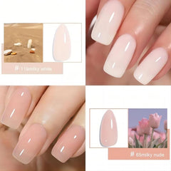2pcs Milky Nude Gel Nail Polish Set Soak Off Kit for Salon or At Home Manicure