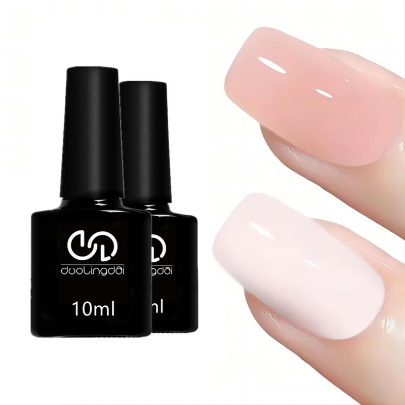 2pcs Milky Nude Gel Nail Polish Set Soak Off Kit for Salon or At Home Manicure