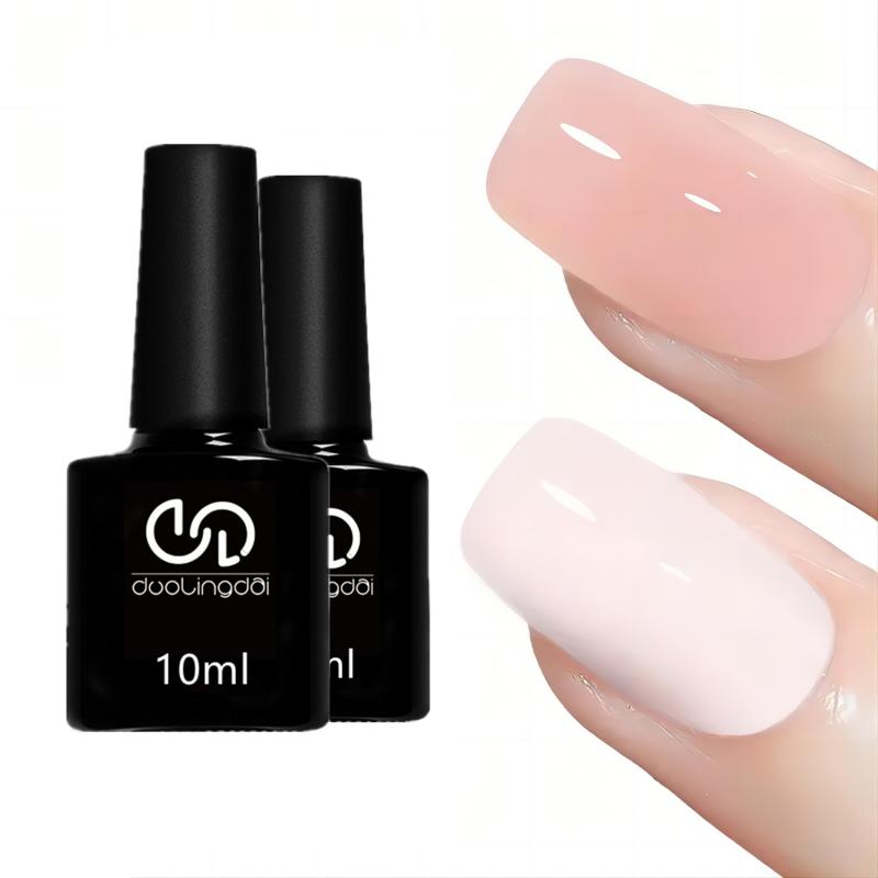 2pcs Milky Nude Gel Nail Polish Set Soak Off Kit for Salon or At Home Manicure