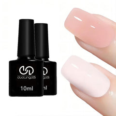 2pcs Milky Nude Gel Nail Polish Set Soak Off Kit for Salon or At Home Manicure