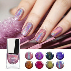 7ml Holographic Glitter Nail Polish - Reflective Shine Lacquer