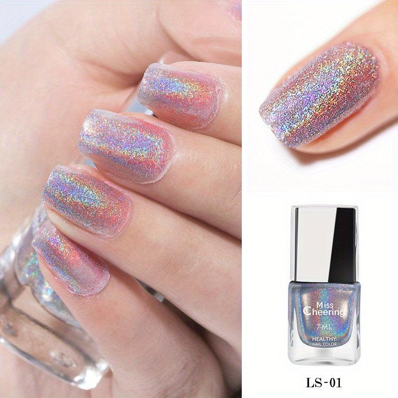 7ml Holographic Glitter Nail Polish - Reflective Shine Lacquer