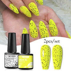 Neon Eggshell Gel Polish Set: Summer Hot Pink & Bright Yellow