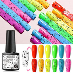 Neon Eggshell Gel Polish Set: Summer Hot Pink & Bright Yellow