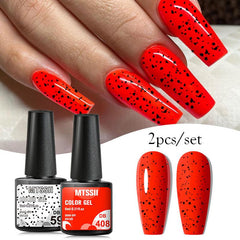 Neon Eggshell Gel Polish Set: Summer Hot Pink & Bright Yellow